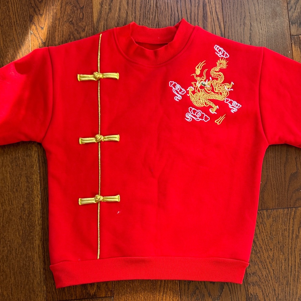 Red Dragon Embroidered Kids Shirt